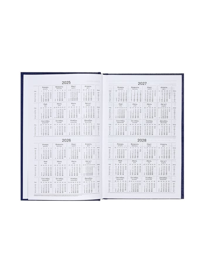 Ежедневник недатированный А5, 160 листов, обложка бумвинил, синий