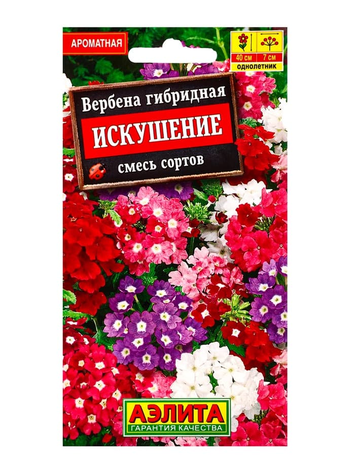 Семена Цветов Вербена «Искушение», смесь сортов, 0.1 г, «АЭЛИТА»