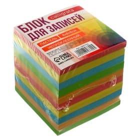 Блок бумаги для записей Calligrata, 8×8×8 см, цветной, пастель, непроклеенный