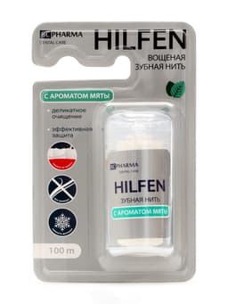 Зубная нить Hilfen вощёная плоская с ароматом мяты, 100 м