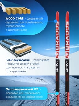 Лыжи пластиковые, 175 см, МИКС
