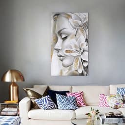 Картина «Девушка и цветы» интерьерная, 60×100 см