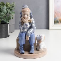 Фигурка керамика «Клоун с собакой», цветной, 18×12×12 см