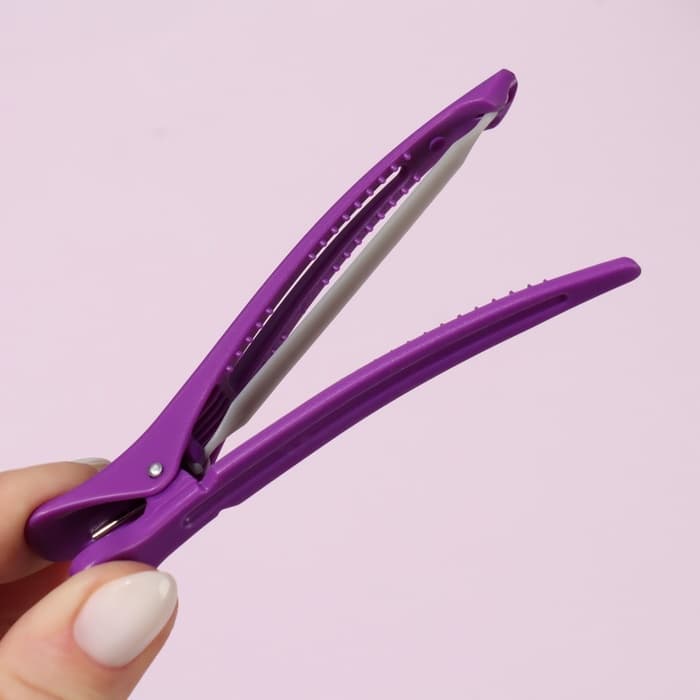 Зажимы для волос, с силиконовой лентой, набор - 6 шт., 11(±1) см, МИКС