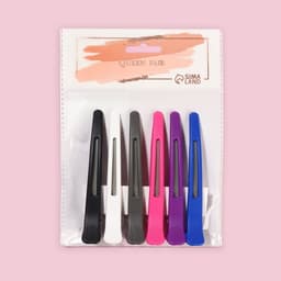 Зажимы для волос, с силиконовой лентой, набор - 6 шт., 11(±1) см, МИКС