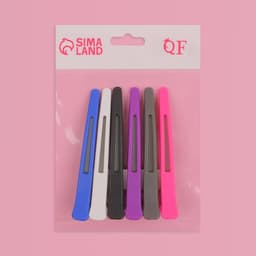 Зажимы для волос, с силиконовой лентой, набор - 6 шт., 11(±1) см, МИКС