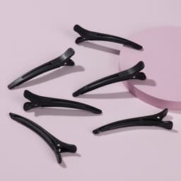 Зажимы для волос, с силиконовой лентой, набор - 6 шт., 11(±1) см, чёрные