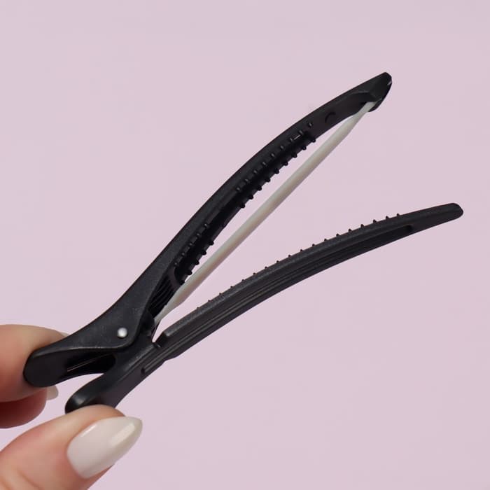 Зажимы для волос, с силиконовой лентой, набор - 6 шт., 11(±1) см, чёрные