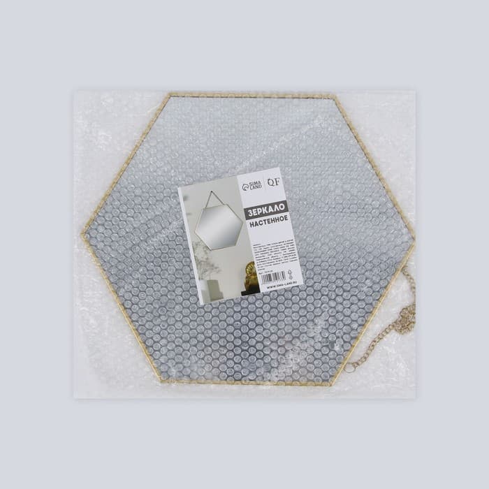 Зеркало настенное «Изящная геометрия», зеркальная поверхность 25×28 см, цвет золотистый