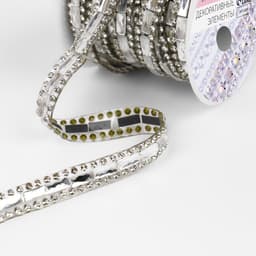 Стразы термоклеевые «Прямоугольник», 8 мм, 4.5±0.5 м, цвет серебряный