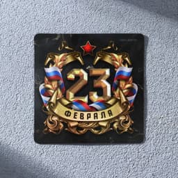 Магнит полимерный «23 Февраля», 7×7 см