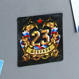 Магнит полимерный «23 Февраля», 7×7 см