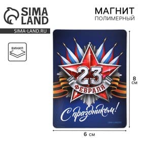 Магнит полимерный «С праздником 23 февраля», 6×8 см