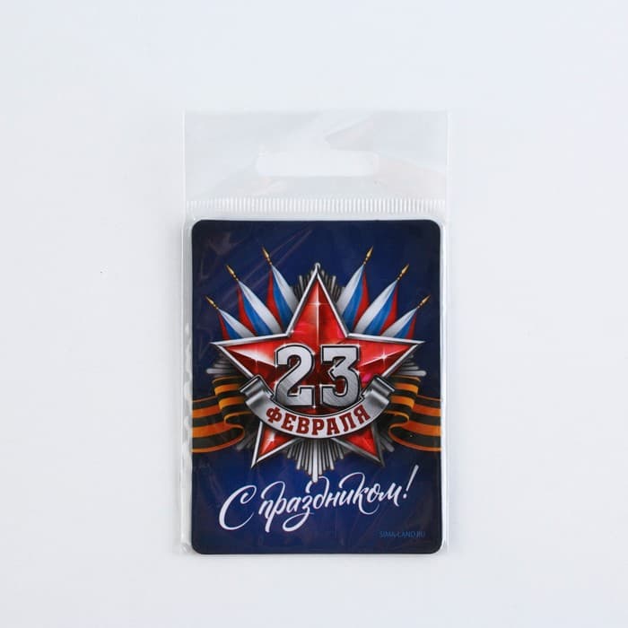Магнит полимерный «С праздником 23 февраля», 6×8 см