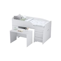 Кровать - чердак детская Polini kids Simple 4500, с рабочей зоной, 2038×1103×1166 мм, цвет белый