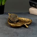 Подставка для мелочей «Ежик на листочке», 16.5×13×4.5 см, золото
