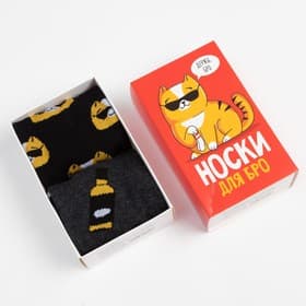 Носки мужские «Для бро», набор 2 пары, размер 41-44 (27-29 см)