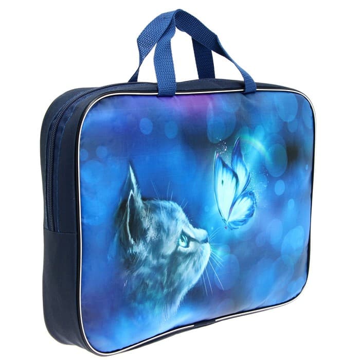 Папка для труда, А4, текстильная, 35×27×7 см «Котик»