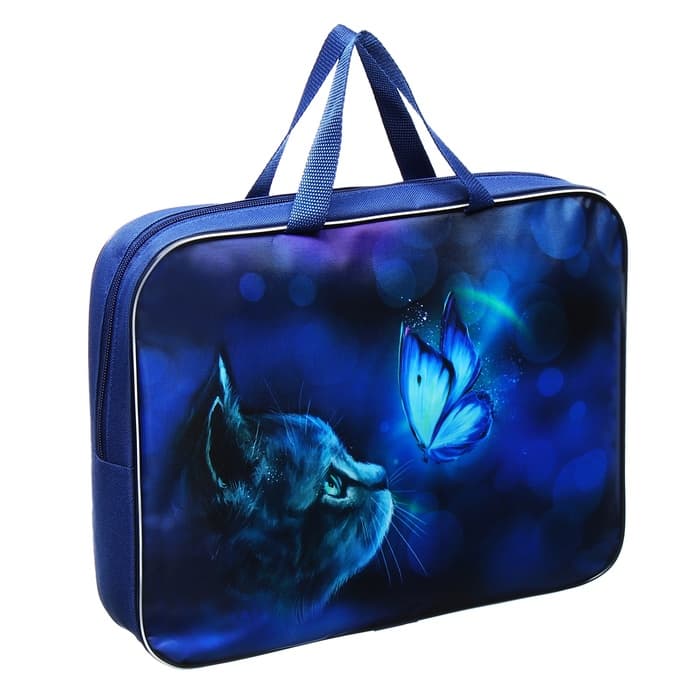 Папка для труда, А4, текстильная, 35×27×7 см «Котик»