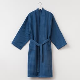 Халат вафельный мужской удлиненный «Этель» Boho, размер 58-60, 100% хлопок, 290 г/м², синий