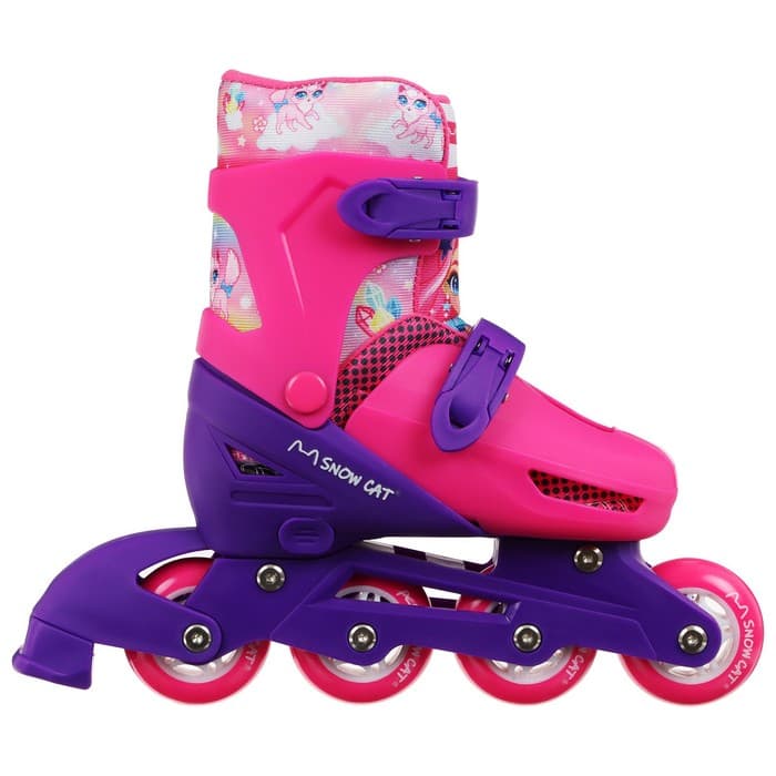 Набор: коньки детские раздвижные Snow Cat, с роликовой платформой, защита, р. 34-37
