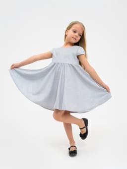 Платье нарядное для девочки KAFTAN, серебристое, рост 86-92 см
