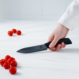 Нож кухонный керамический Magistro Black, лезвие 12.5 см, ручка soft-touch, чёрный
