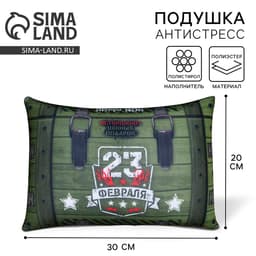 Подушка декоративная антистресс «23 февраля», 30×20 см