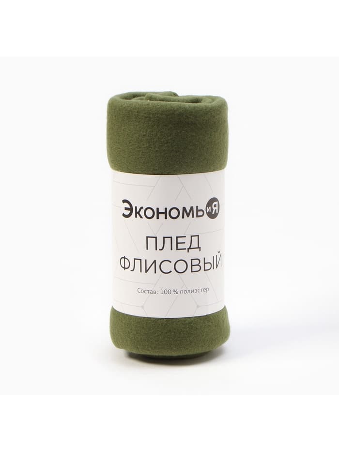 Плед флисовый «Экономь и Я», 150×200 см, 160 г/м², зелёный