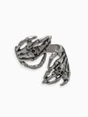 Кольцо «Перстень», череп на костях, цвет чернёное серебро, безразмерное