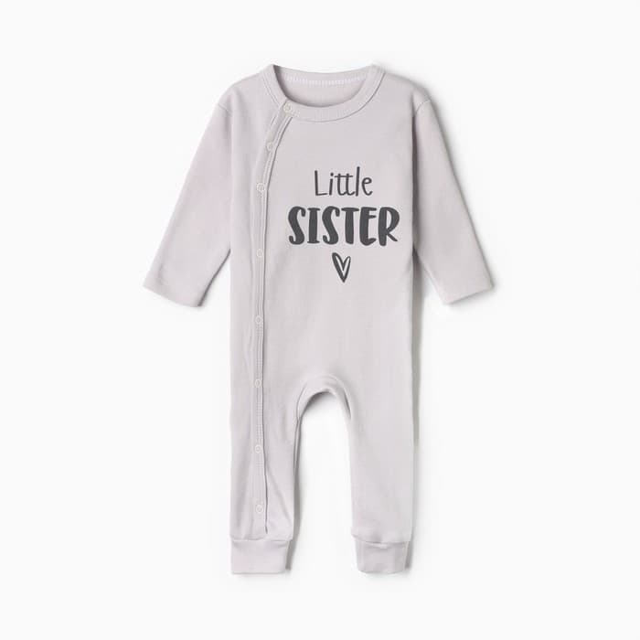 Комбинезон для девочки «Крошка Я» Sister, рост 62-68 см, серый