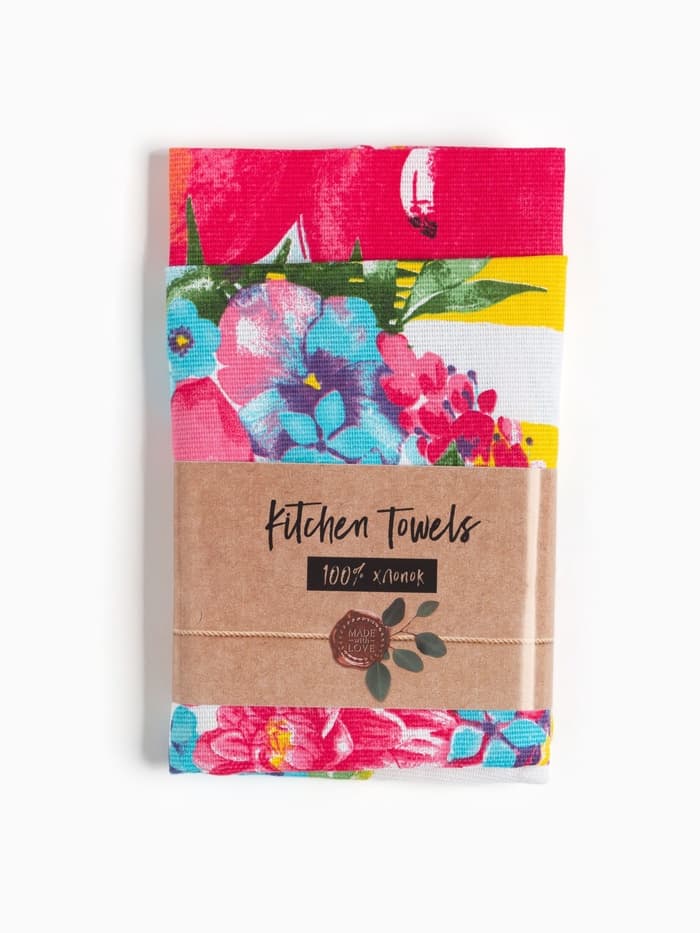 Набор кухонных полотенец Доляна «Цветочное настроение», 35×60 см-2 шт., 100% хлопок