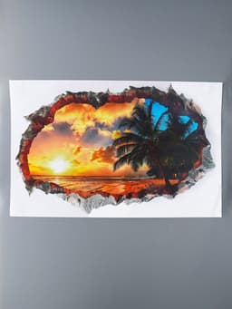 Интерьерная наклейка 3D на стену TAKE IT EASY «Закат на пляже», 90×60 см, декоративная, влагостойкая, ПВХ