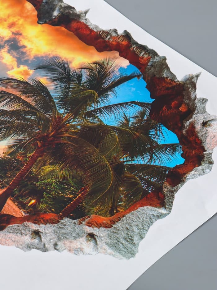 Интерьерная наклейка 3D на стену TAKE IT EASY «Закат на пляже», 90×60 см, декоративная, влагостойкая, ПВХ