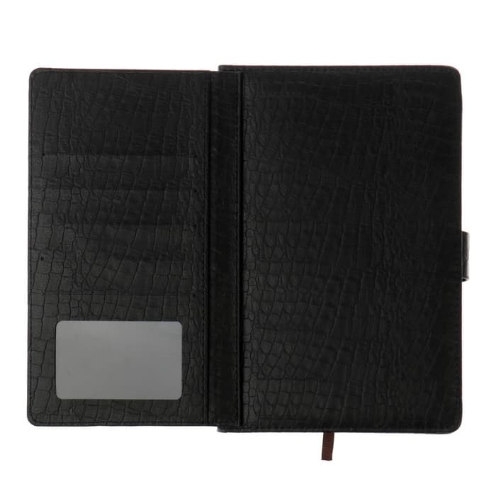 Ежедневник недатированный А5, 140 листов в клетку, с хлястиком, обложка кожзам, МИКС