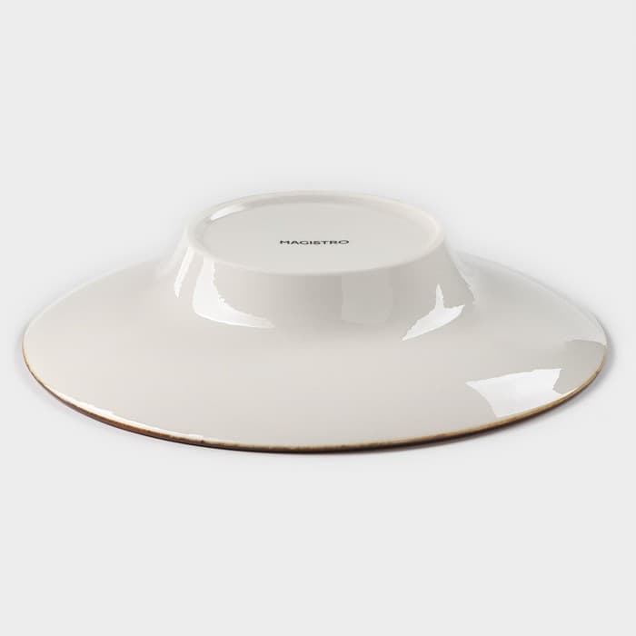 Тарелка для пасты Magistro «Церера», 160 мл, d=21 см, фарфор, оранжевая