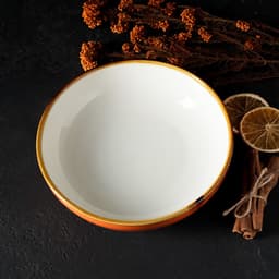 Тарелка глубокая Magistro «Церера», 1.1 л, d=22 см, фарфор, оранжевая