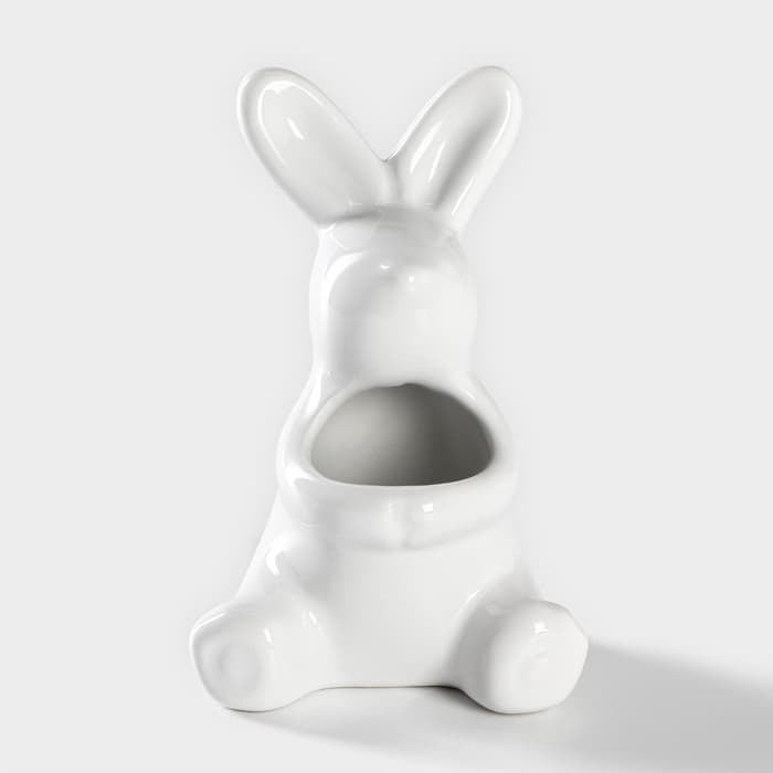 Подставка под зубочистки Доляна «Зайка», 5.5×5×9 см, белая