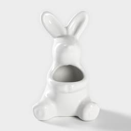 Подставка под зубочистки Доляна «Зайка», 5.5×5×9 см, белая