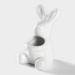 Подставка под зубочистки Доляна «Зайка», 5.5×5×9 см, белая