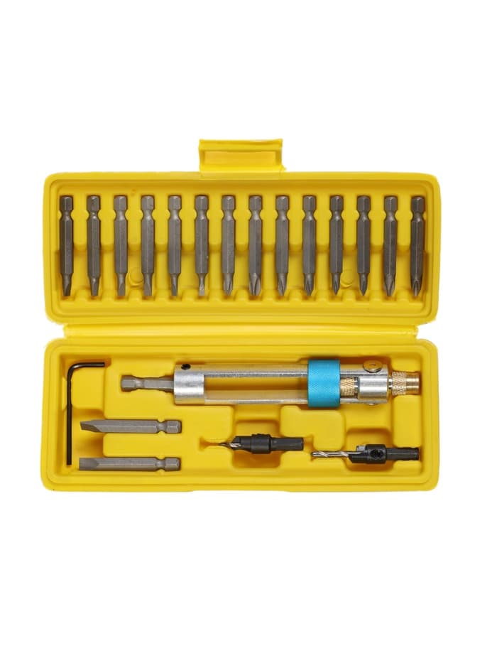 Набор сверл и бит ТУНДРА, с поворотным адаптером «сверло-бита», 20 шт.