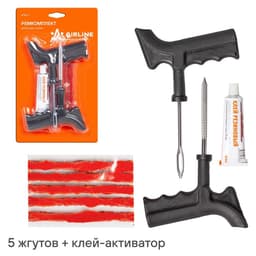Набор автомобилиста «Шиномонтажник» (РК для б/к шин, Знак, Жилет, Упор, компрессор S-16G, Перчатки) 530