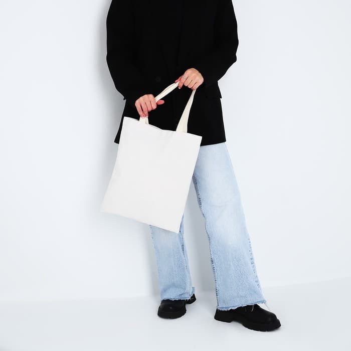 Шопер однотонный, 35×0.5×40 см, двунитка, бежевый