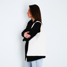 Шопер однотонный, 35×0.5×40 см, двунитка, бежевый