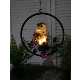 Садовый светильник «Филин», уличный, на солнечной батарее, 27 см, 1 LED, свечение тёплое белое