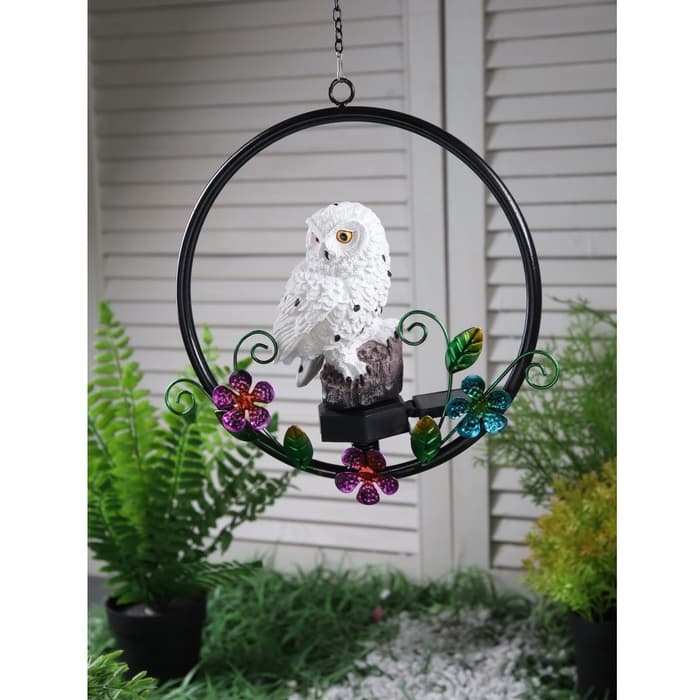 Садовый светильник «Полярная сова», уличный, на солнечной батарее, 27 см, 1 LED, свечение тёплое белое