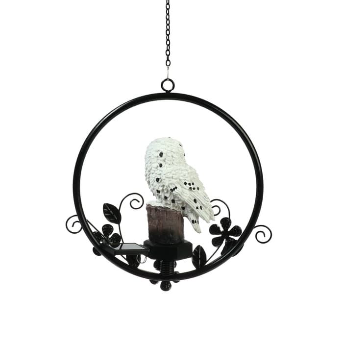 Садовый светильник «Полярная сова», уличный, на солнечной батарее, 27 см, 1 LED, свечение тёплое белое