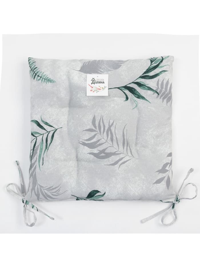 Подушка на стул «Доляна» Tropics, 42×42×7 см, серая