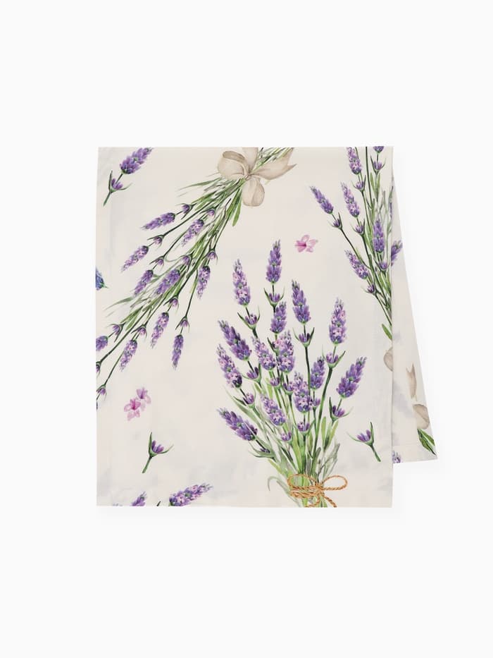 Дорожка на стол Этель Lavender 30×70 см, 100% хлопок, саржа 190 г/м², белая