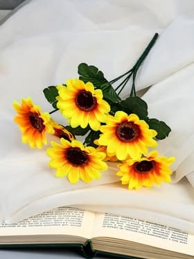 Букет искусственный «Радужный подсолнух», h=30 см, d=7 см